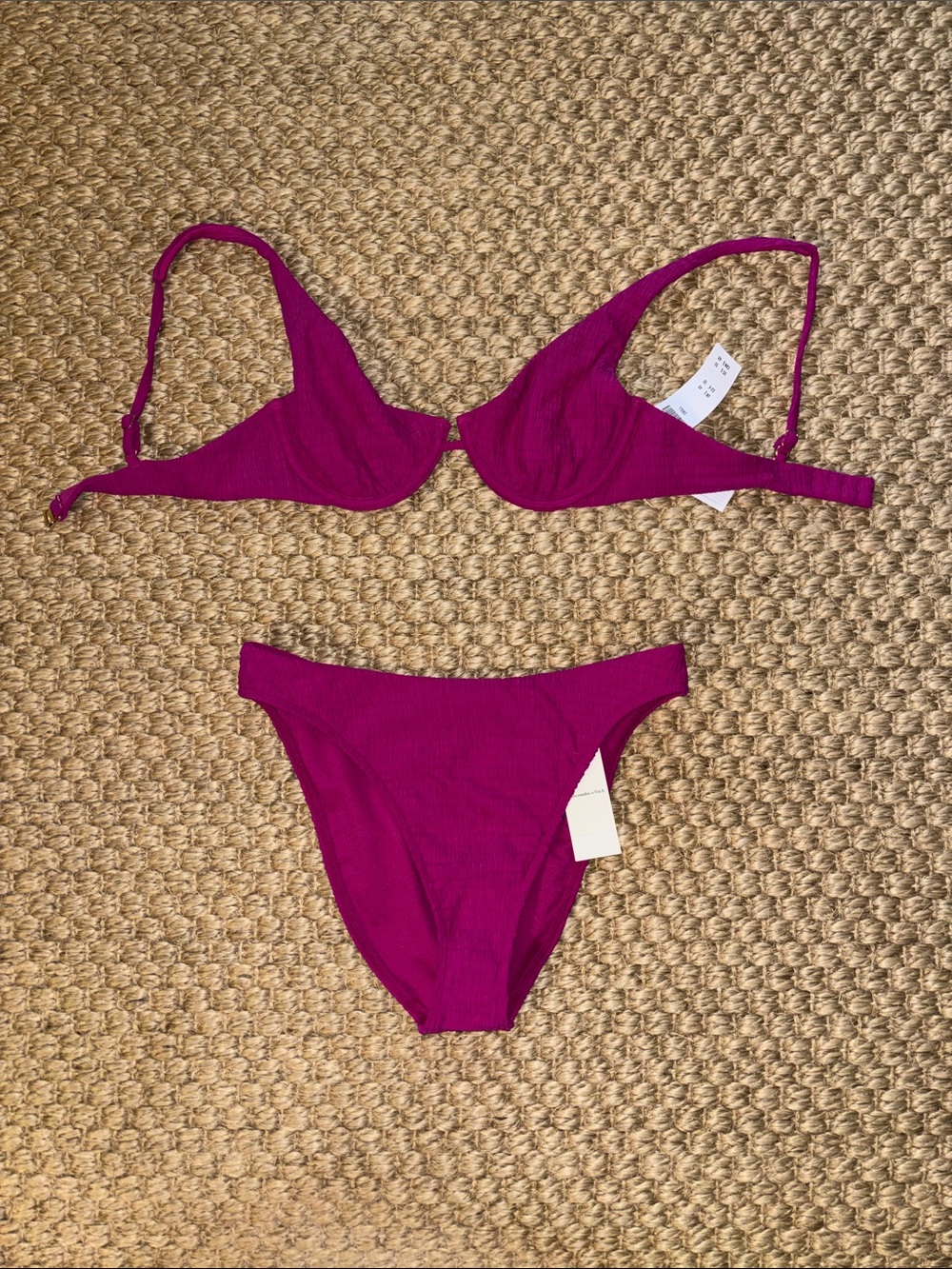 Abercrombie & Fitch Hot Pink Ribbed Bikini Set